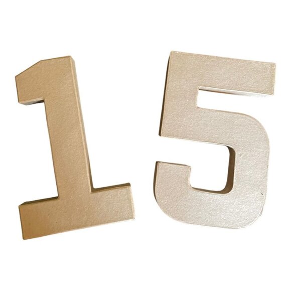 15th Birthday 8" Dimensional Cardboard Numbers Party Decor Display Table 15 - Picture 5 of 5